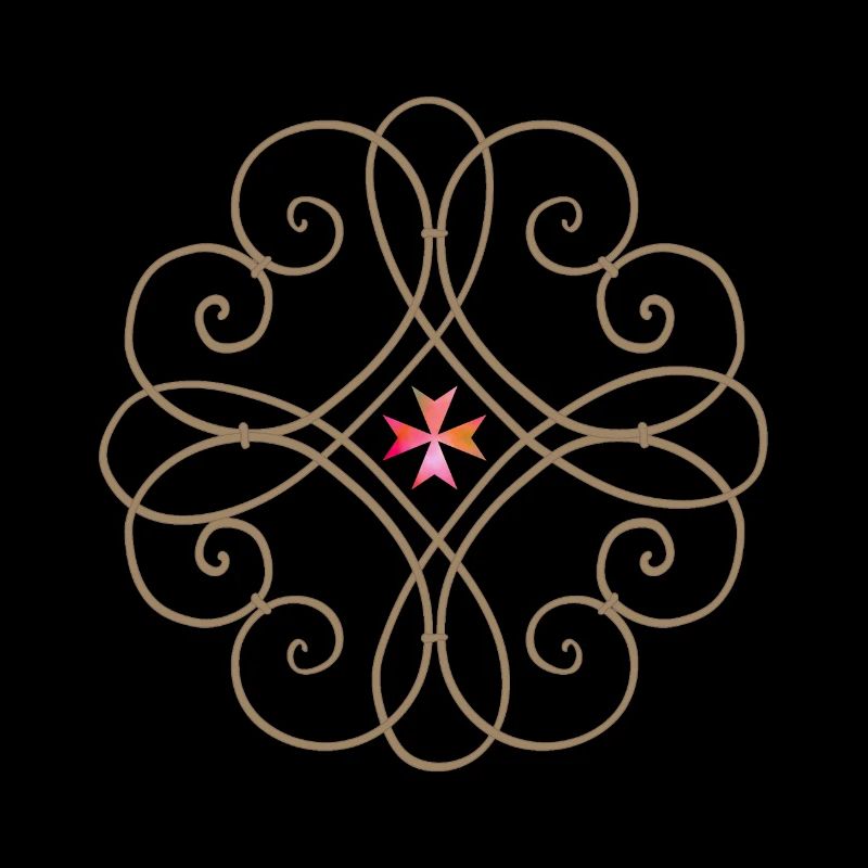 Jésus-Christ, mandala en fer forgé, croix de Jésus