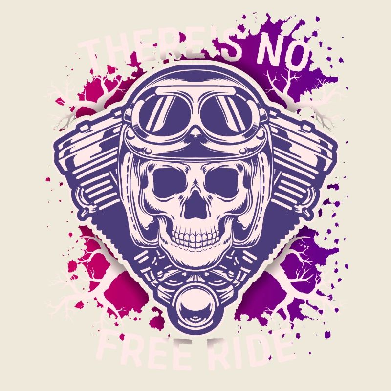 Motorradfahrer Totenkopf Skull lustiger Spruch