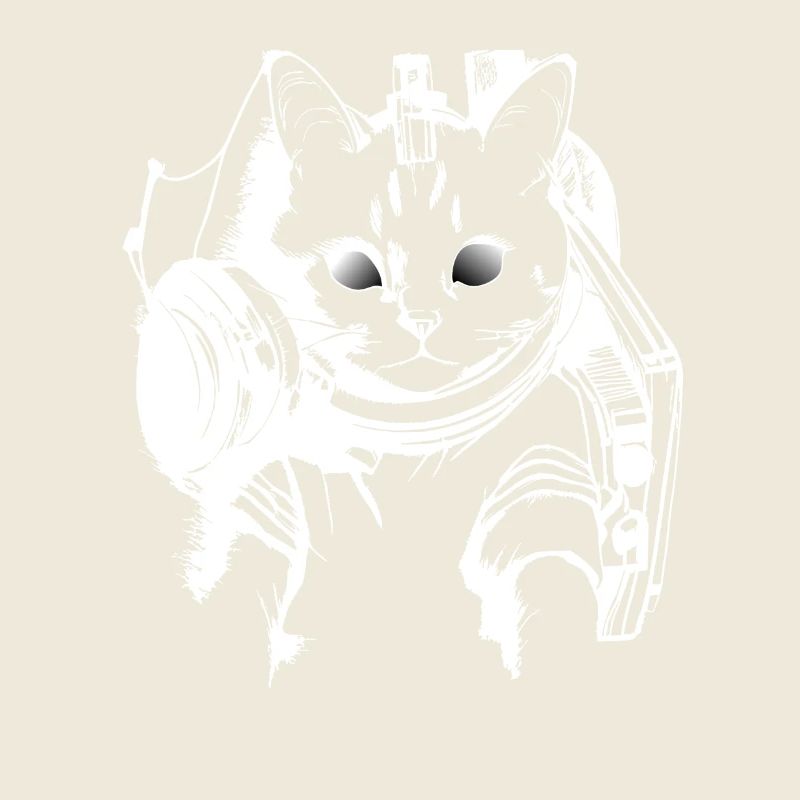 DJ Katze in Weiß