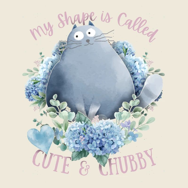 Dicke Katze lustiger Spruch, Cute-Chubby-Cat