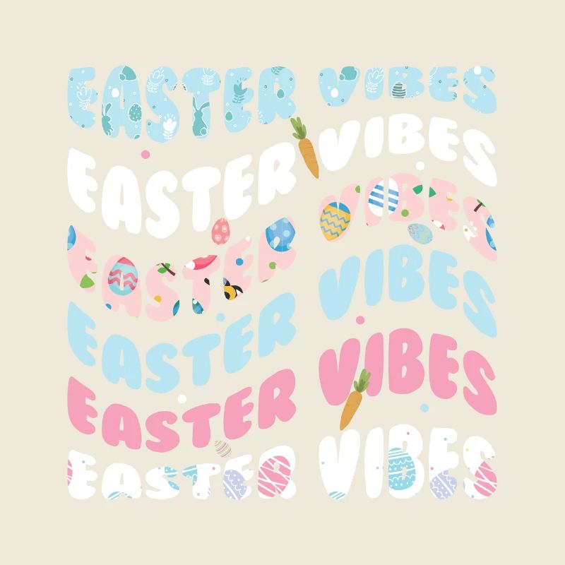 Easter Vibes Carrot Bunnies Holiday Season Easter Sunday