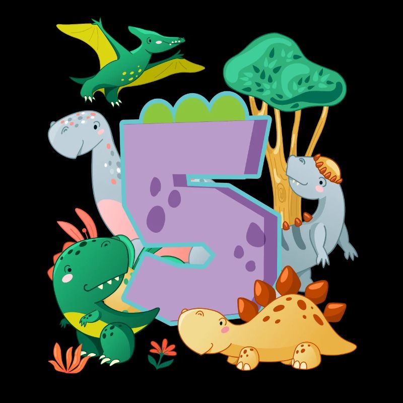 Herd of cute dinosaurs 5th birthday 5