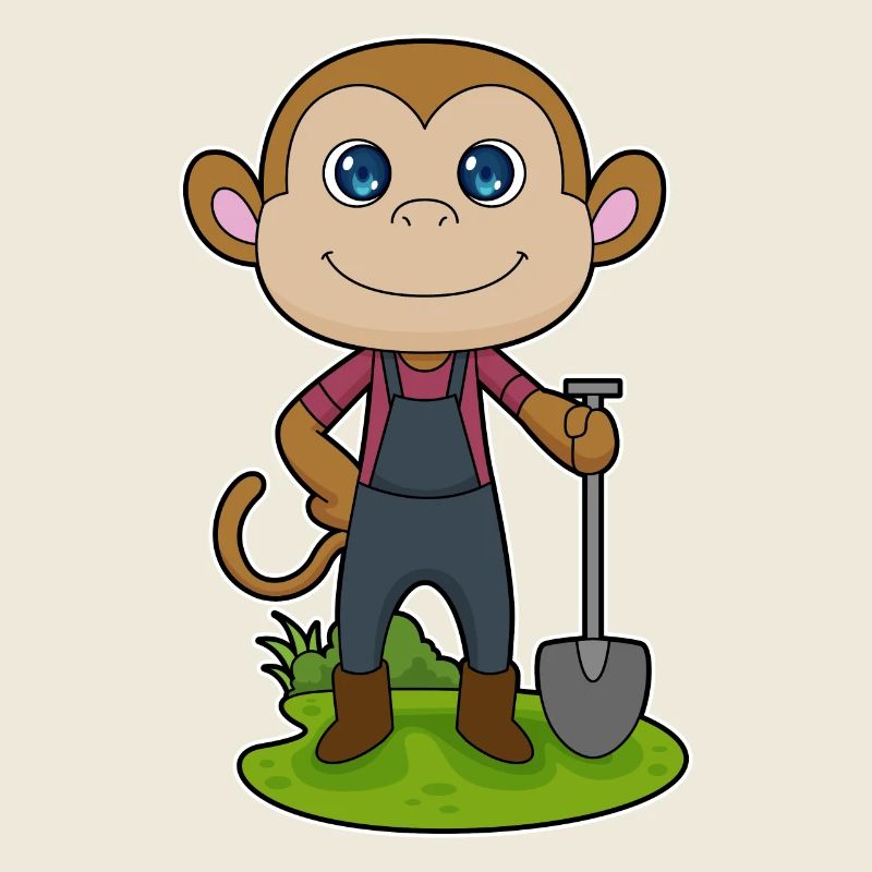 Monkey Farmer Shovel Farm