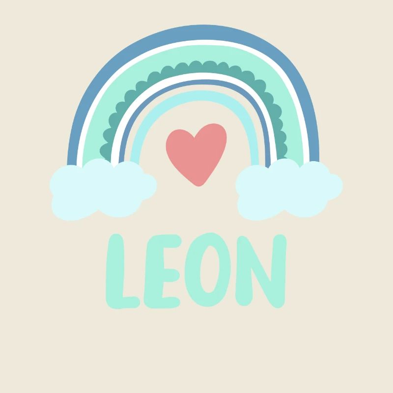 Leon Name Regenbogen Baby