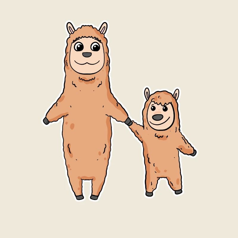 Lama avec bébé lama