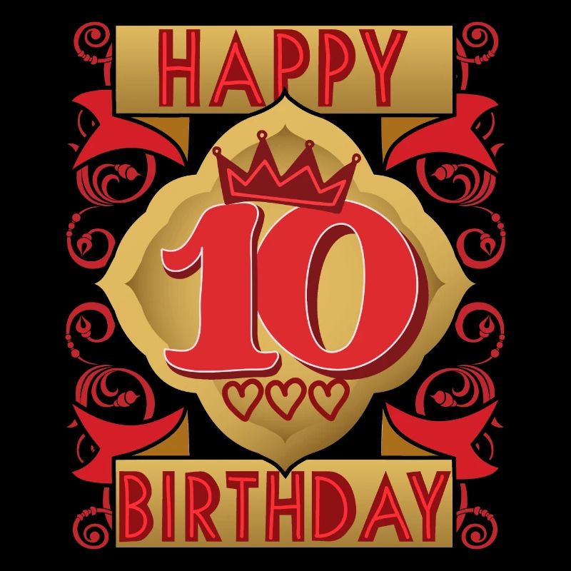 10. Geburtstag 10 Jahre alt Spruch, Vintage-Design