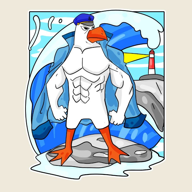 Muscles Seagull Sea North Sea Gift
