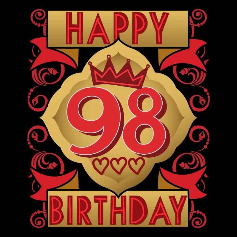 98th birthday 98 years old saying, vintage design