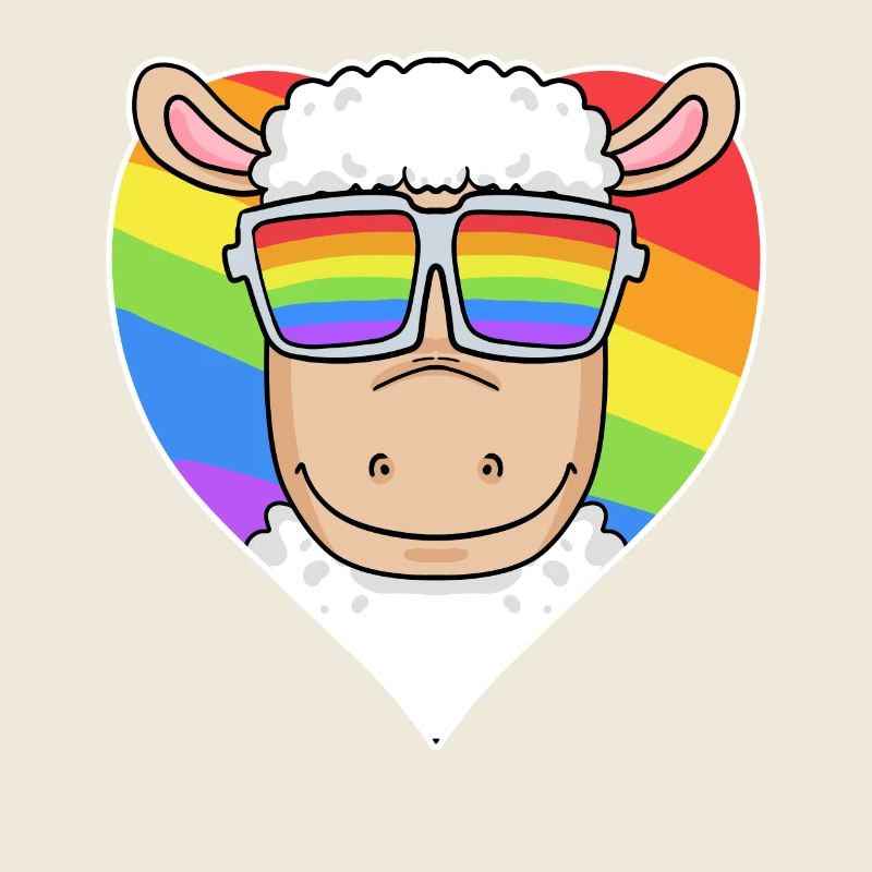 Gay LGBT Tier Schaf Regenbogen Herz
