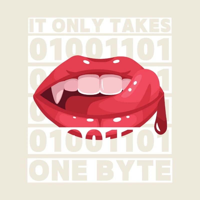 Bit Bytes Binäre Computernerd, Vampir, Spruch, Pun