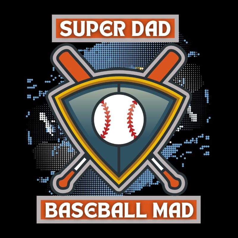 Baseball Dad, lustiger Spruch, Baseball-Logo