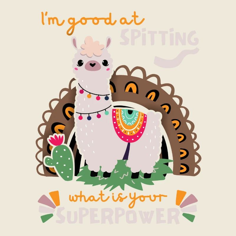 Lama-Llama, lustiger Spruch Spitting-Llama