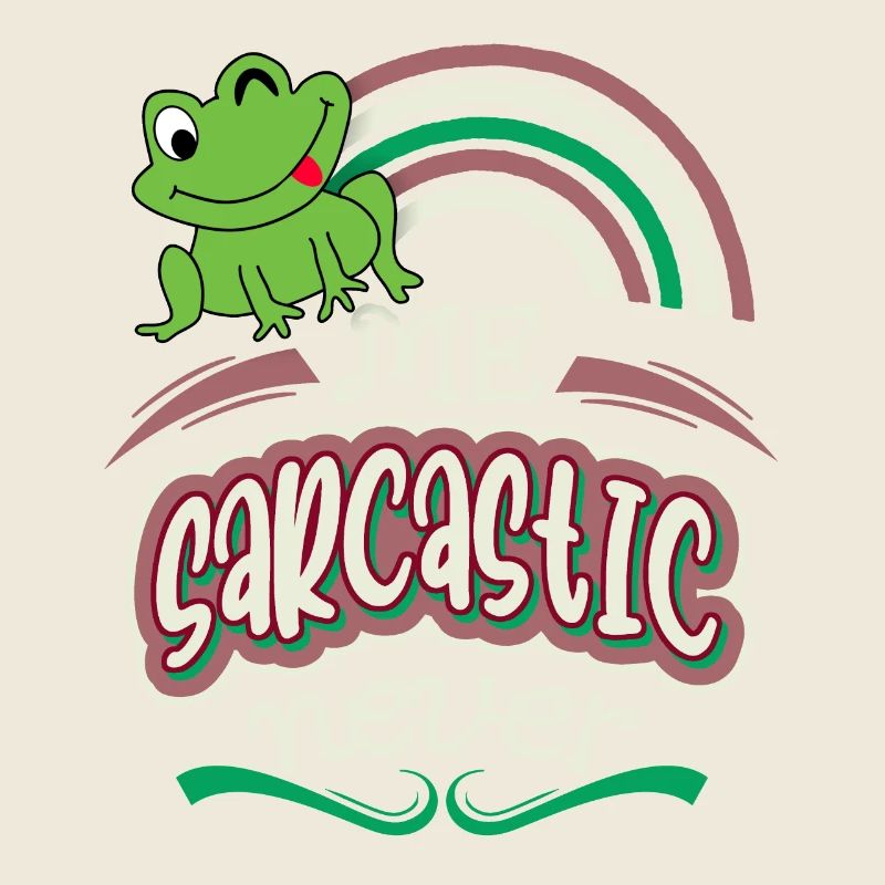Sarkasmus, lustiger Spruch mit Laubfrosch