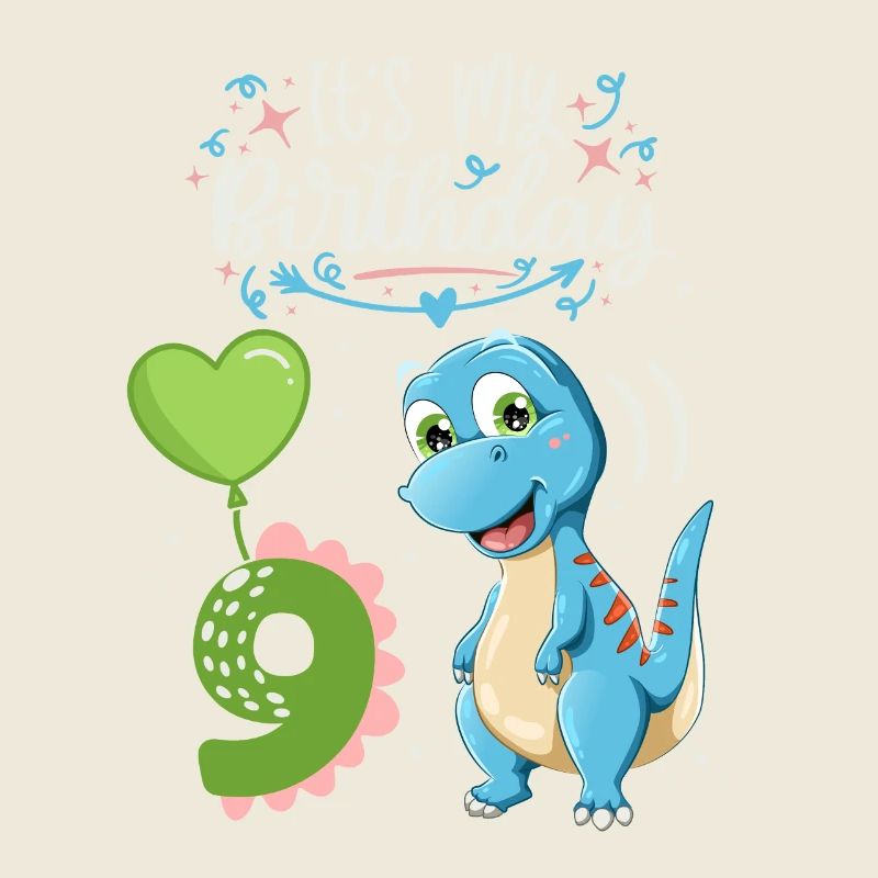 9. Geburtstag Dinosaurier, Dino-Kind, 9 Jahre alt