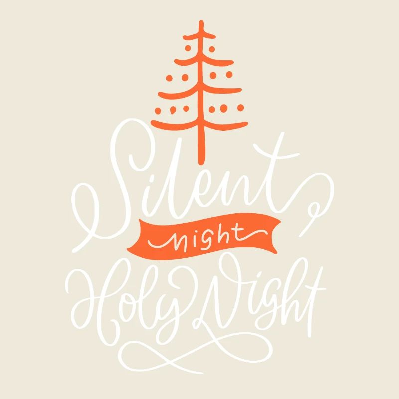 Silent-Night-Holy-Night, Typografie Weihnachtsbaum