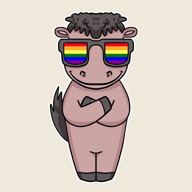 Gay Rainbow - Cheval à lunettes