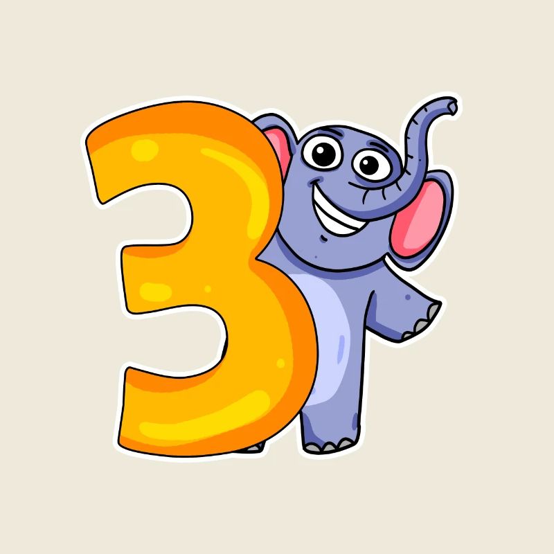 3 Jahre alt - 3. Geburtstag mit Tier Motiv