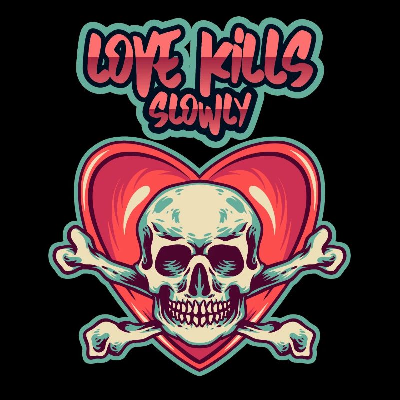 Valentinstag Totenkopf Skull-Herz, lustiger Spruch