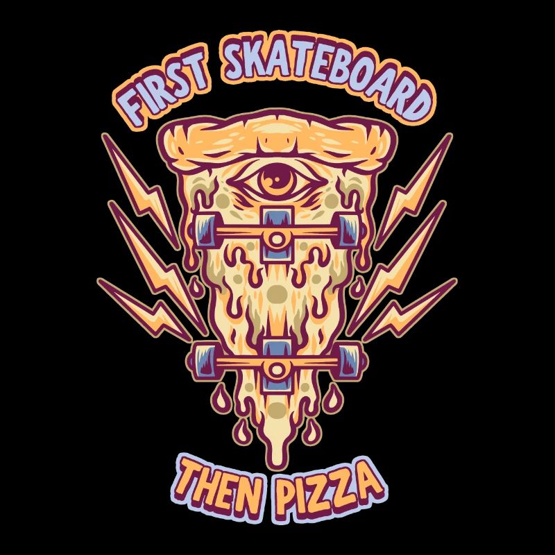 Skateboarding, Skateboarder, Pizza-Fan, Spruch