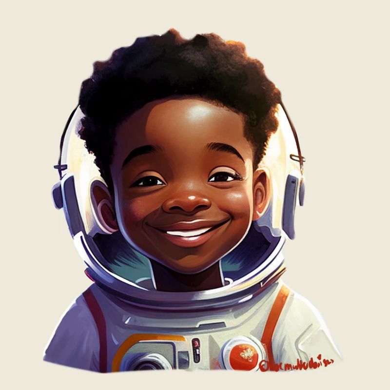 Junge Astronautin Mit Strahlen