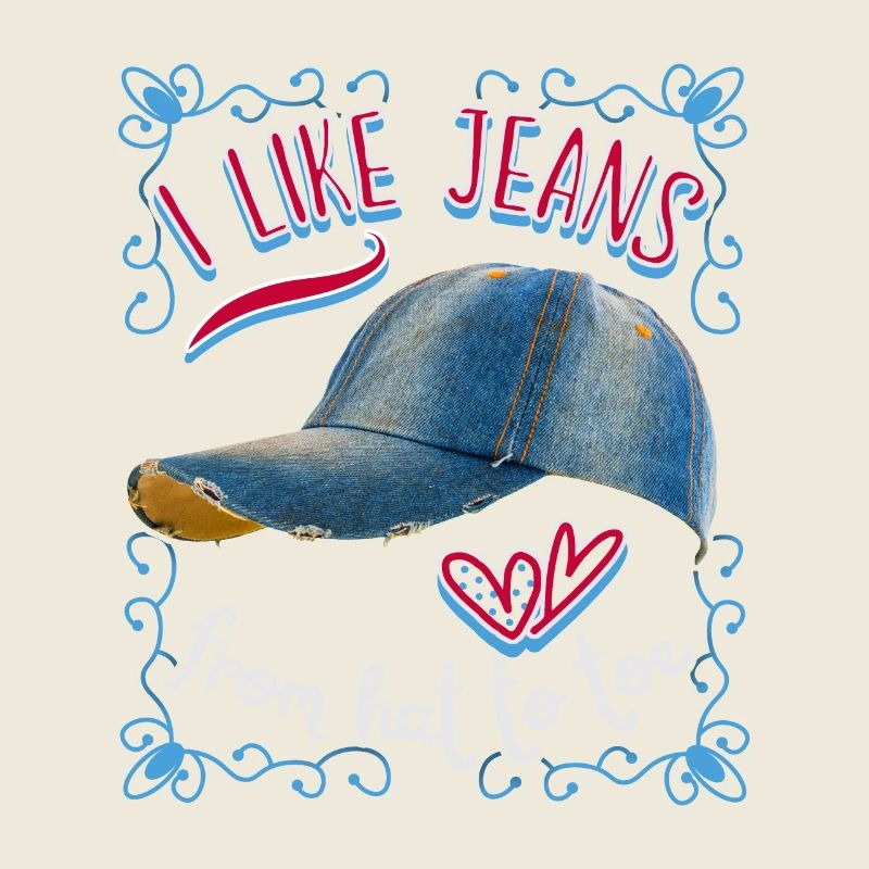 Jeans, Jeanshut, lustiger Spruch, Pun