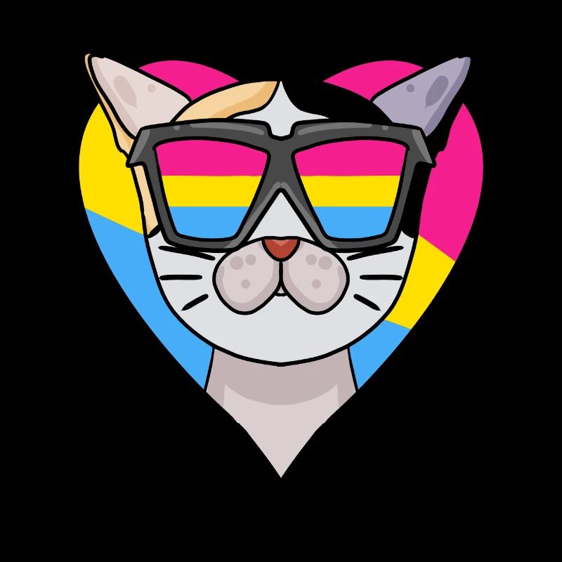 Pansexual Cat Japanese Bobtail Heart Gift