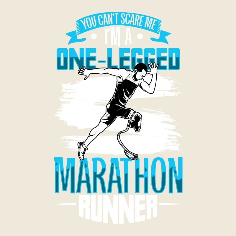 Coureur de marathon intrépide avec course prothétique