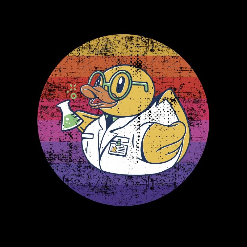 Badeente Wissenschaftler Retro