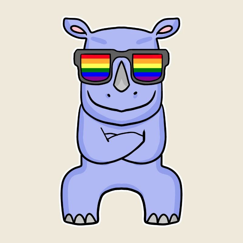 Arc-en-ciel - Rhinocéros à lunettes