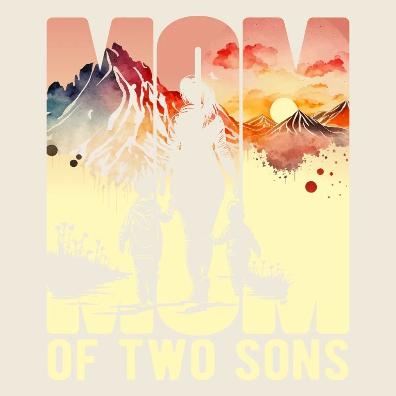 Mutter mit zwei Söhnen Muttertag Berge Mama Kind