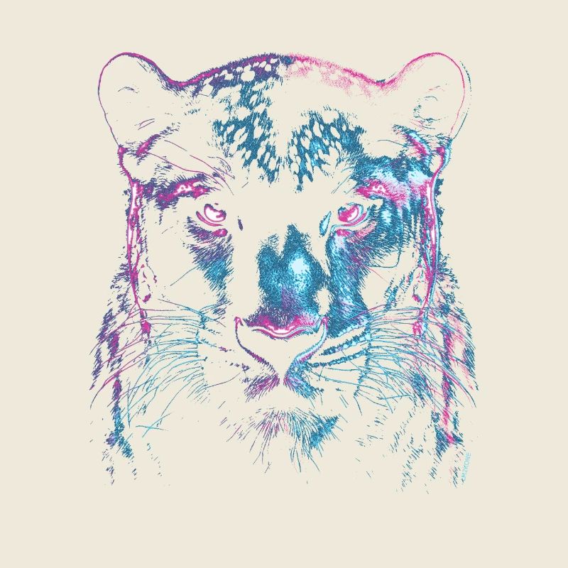 Cyber Panthère Noire Face - Black Panther - Néon