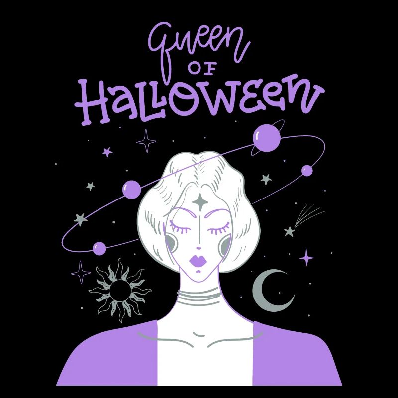 Comic Hexe, lustiger Halloween Spruch