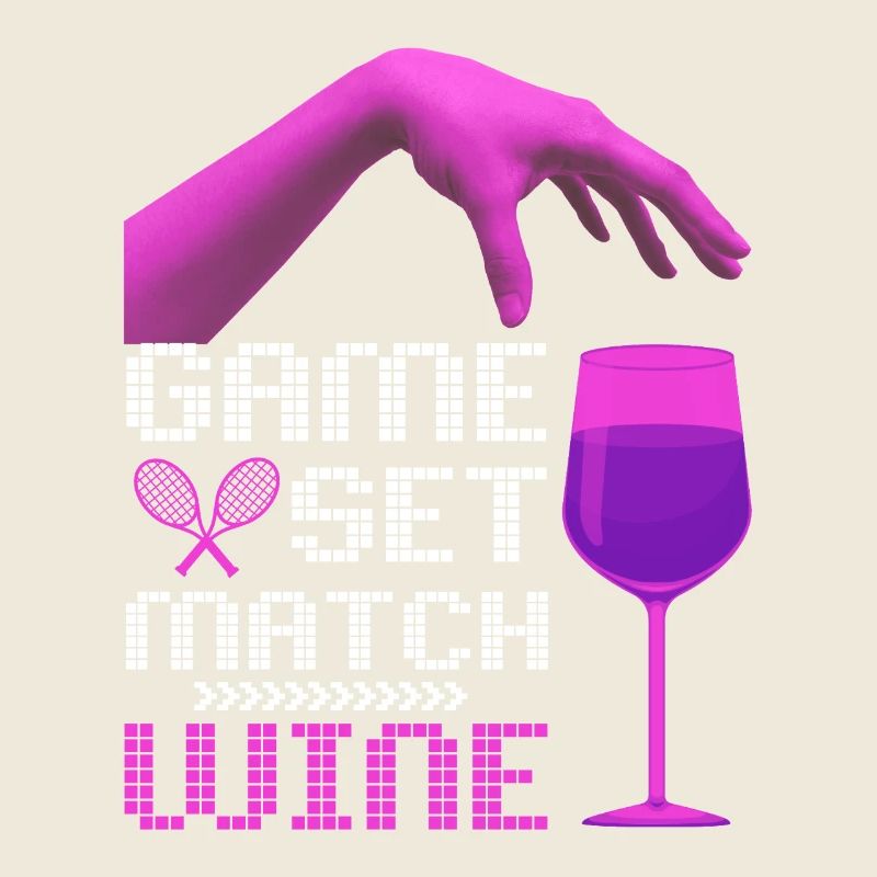 Tennis Quote Game Set Match, Wine Funny Quote