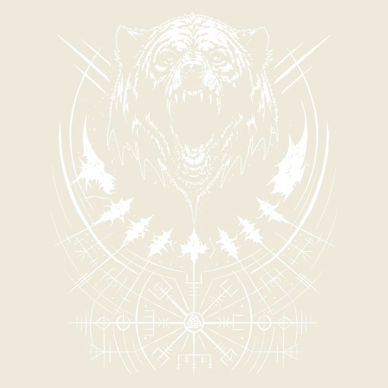 Grizzly Bär Vegvisir Runen Kompass Germanen Tribal
