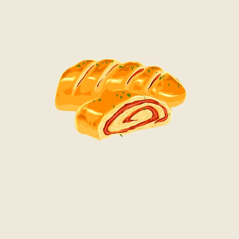 Zeichnung eines Pizza Stromboli