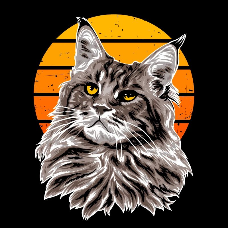 Cat Retro Sunset Holiday