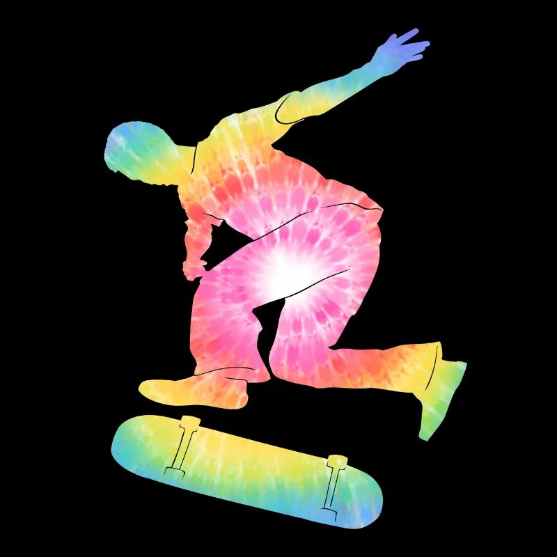 Skateboarder Silhouette Batikfarbe