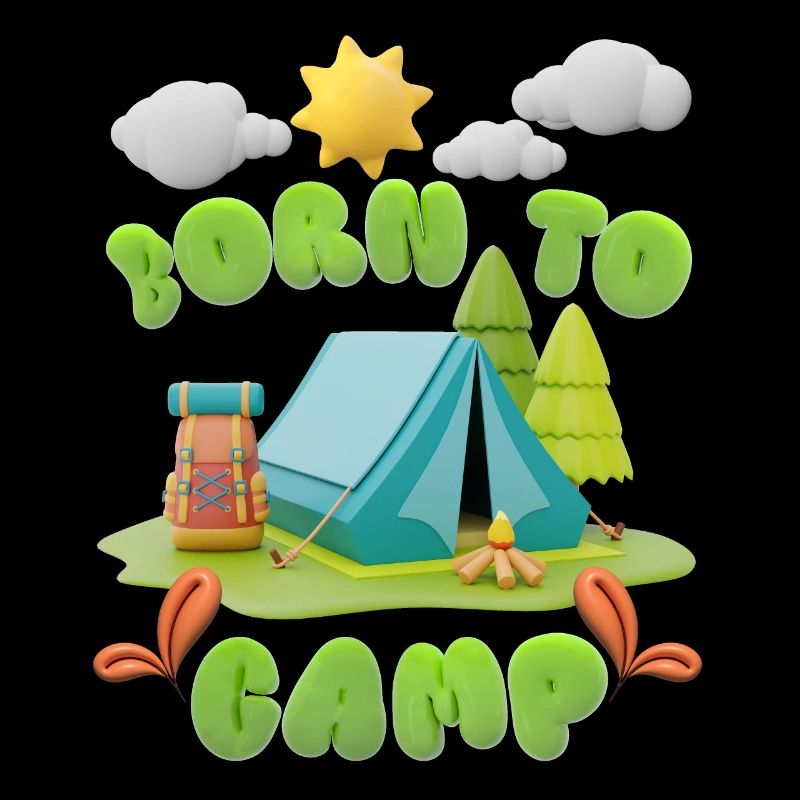 Camping, Tente de camping, Born-To-Camp en conception 3D
