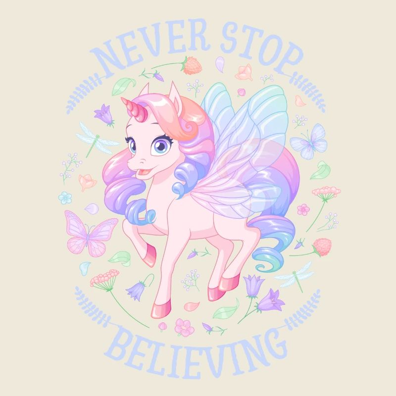 Licorne, Licorne Kawaii et Papillons