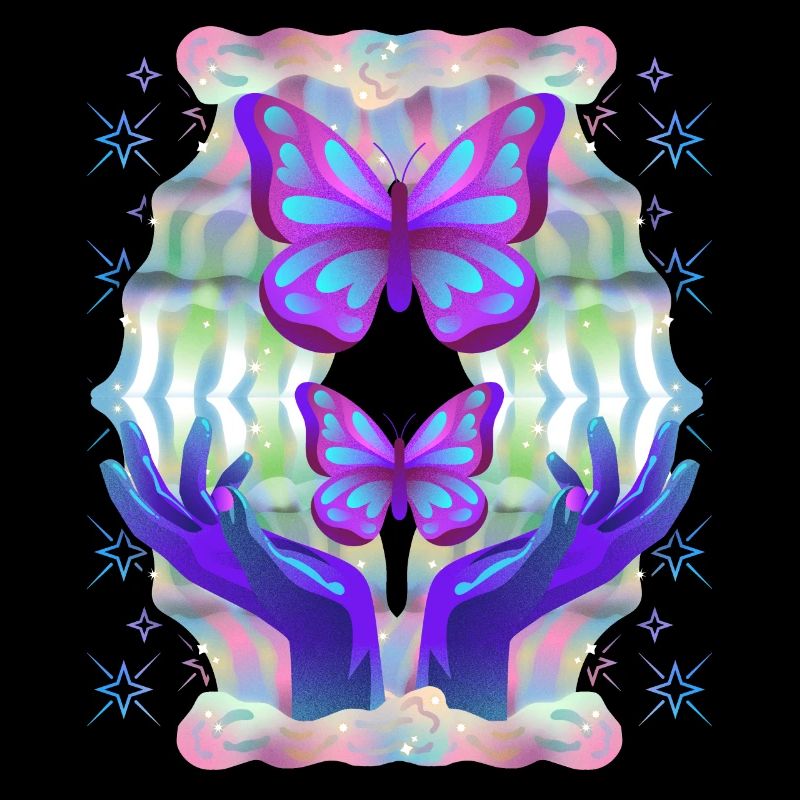 Psychedelische Schmetterlinge Airbrush-Graffiti
