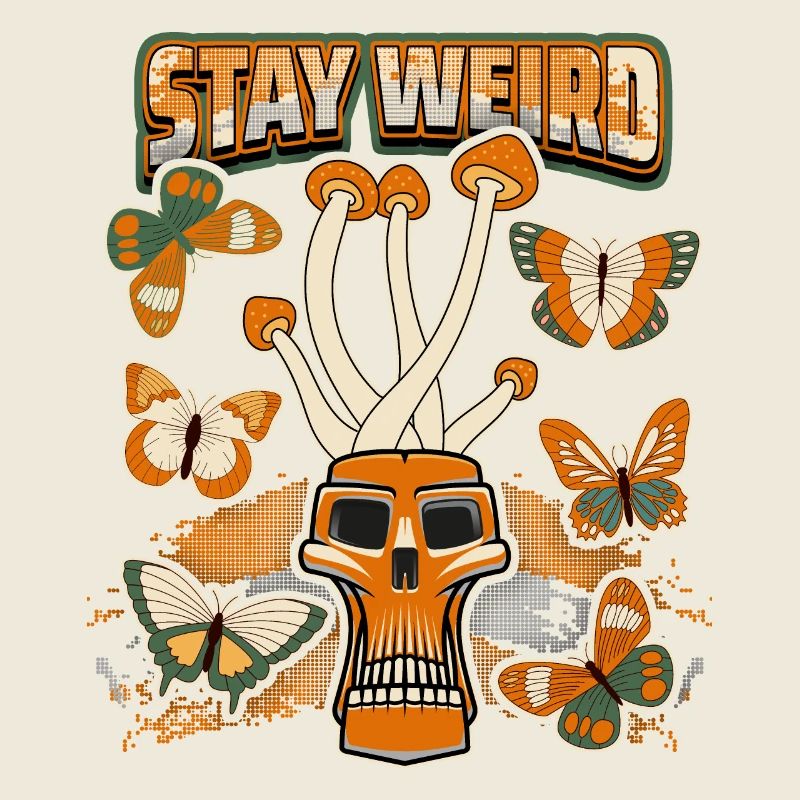Magic Mushrooms, Psychedelic, Skull, Mushrooms