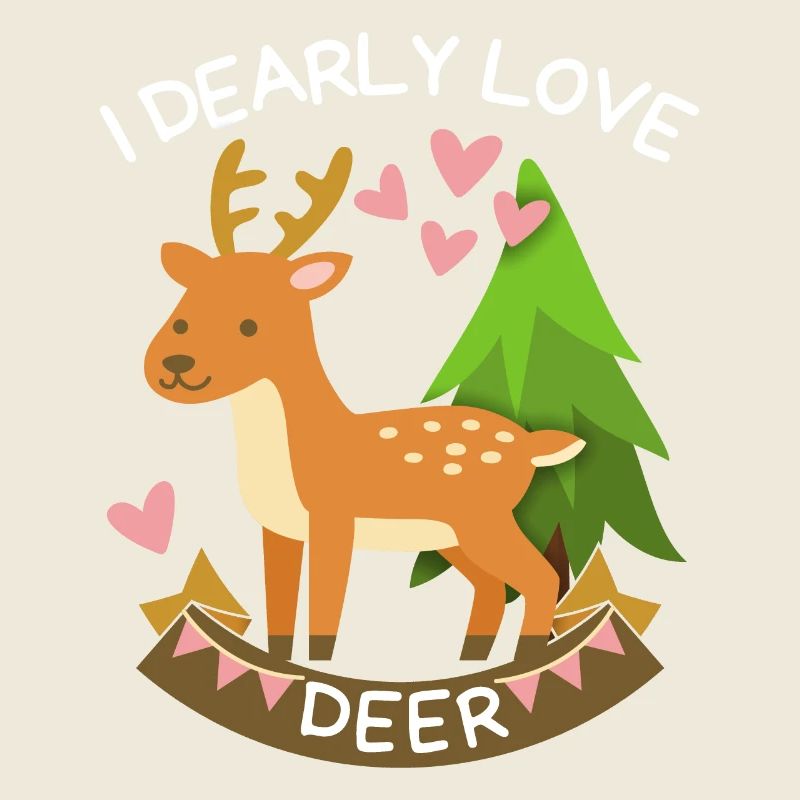 Lustiger Spruch mit Hirsch, I-Love-Deer, Pun