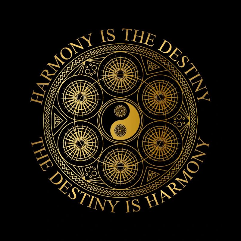 Yin-Yang Mandala Design Harmony Destiny