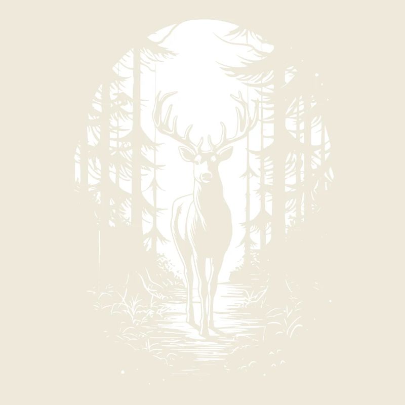 Hirsch im Wald Silhouette