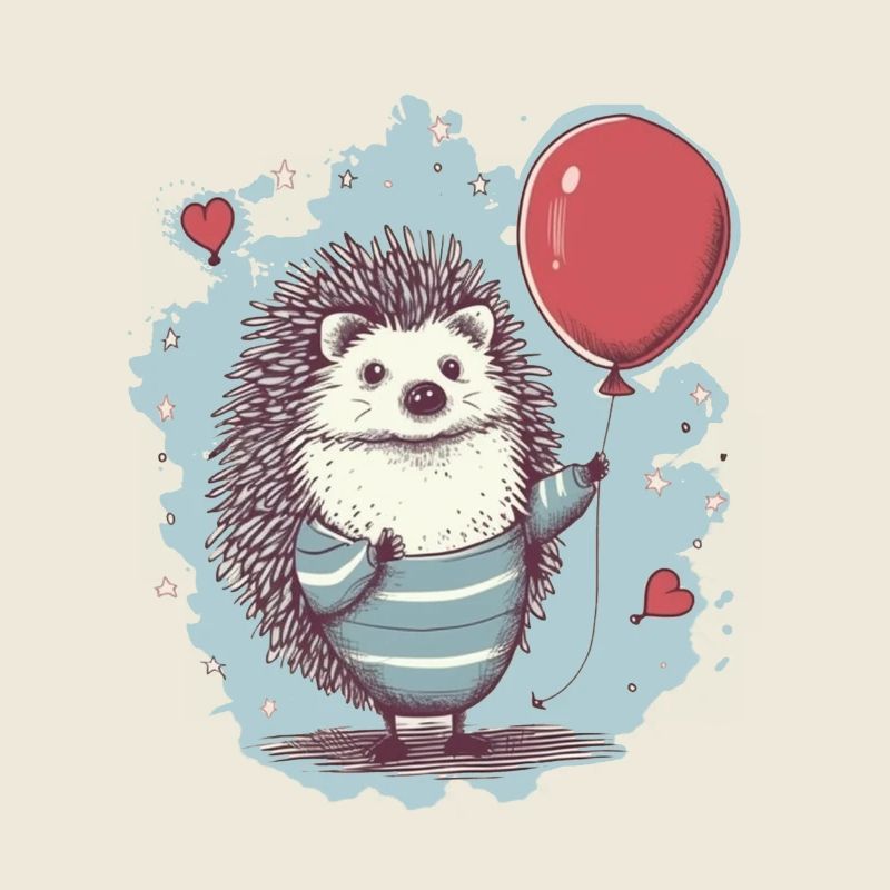 Hérisson mignon avec ballon