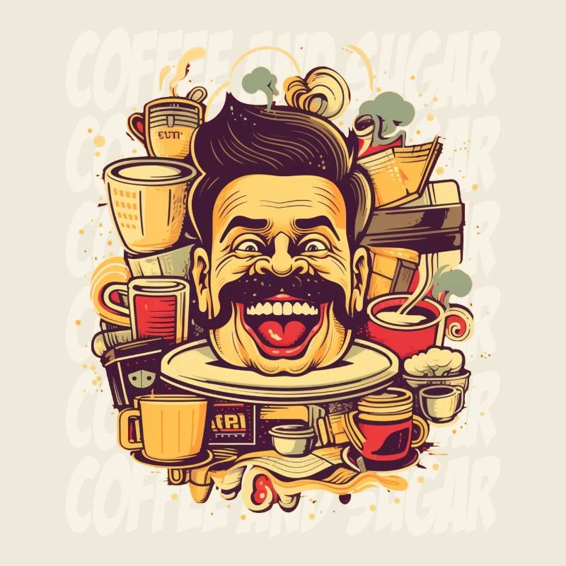 Fou de café avec lettrage