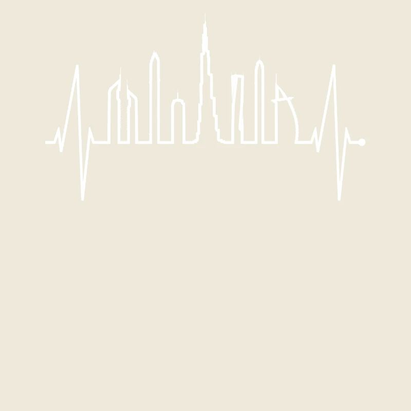 Dubai Skyline Heartbeat Burj Khalifa Silhouette