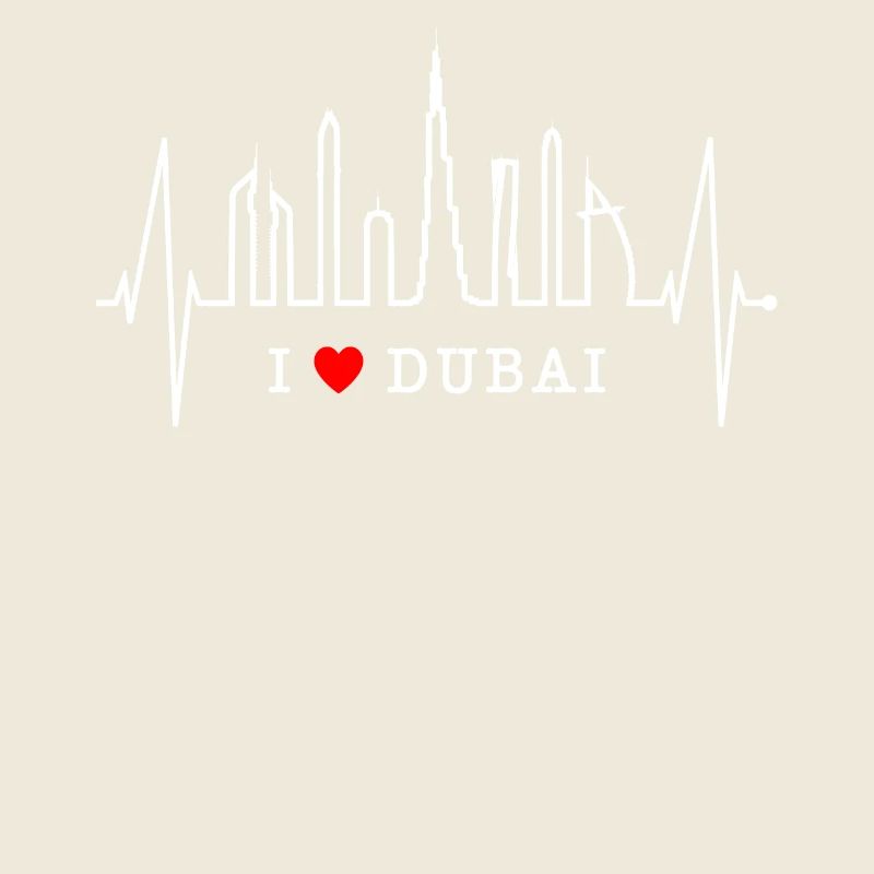 Dubai Skyline Heartbeat Burj Khalifa Silhouette