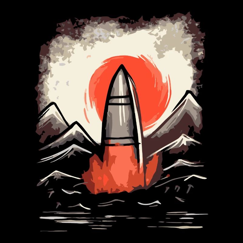 Japanische Rote Sonne: Start einer Rakete