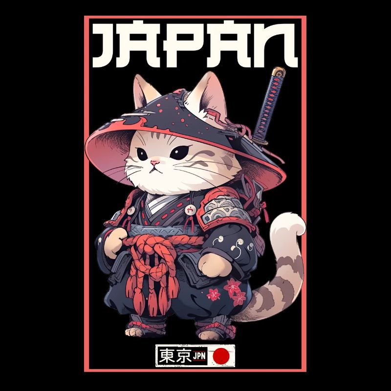 Asia Cat Japanese Samurai Samurai